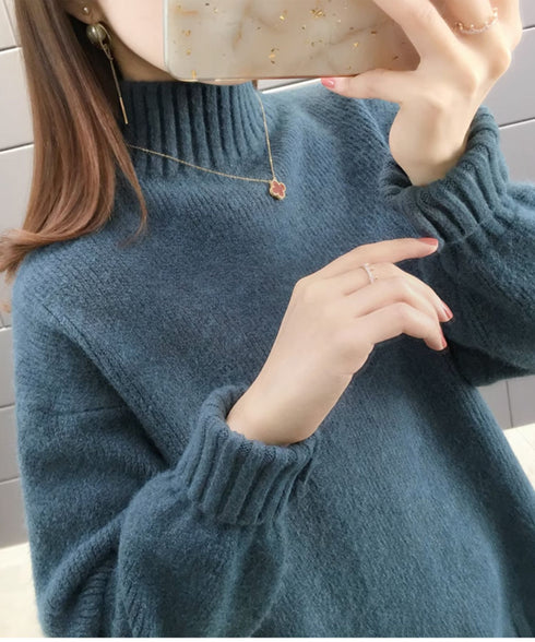 ハーフタートルネックセーター